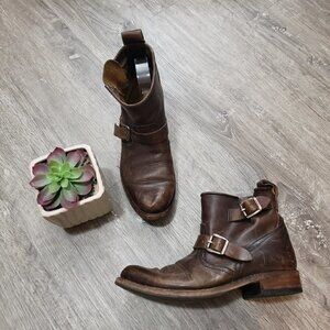 Sendra Carol Barbados Ankle Booties Side Buckle Harness Sz 8.5